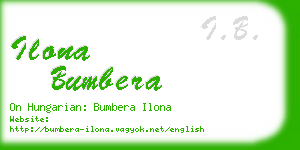 ilona bumbera business card